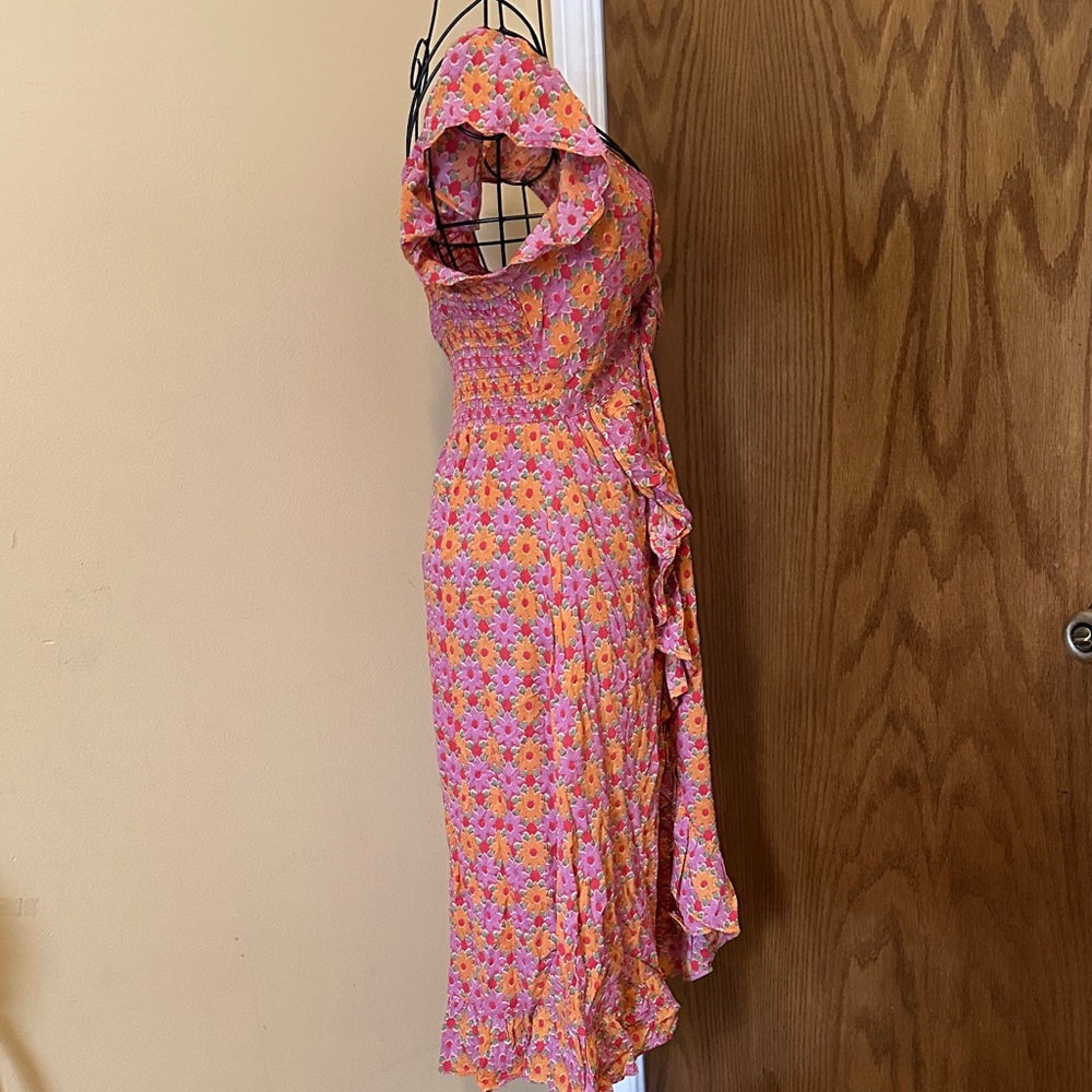 Angie Floral Pink Ruffle Dress - Picture 8 of 9